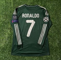 Mesut Ozil Real Madrid 2012-2013 Champions League Green Long Sleeve Jersey XL
