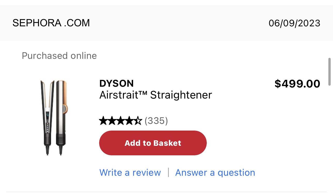 Dyson Airstrait Straightener