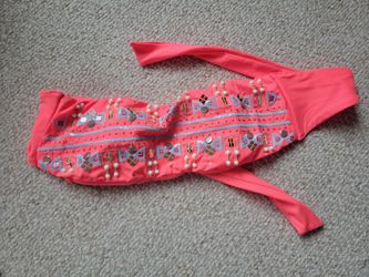 New Victoria's Secret Orange Sequins and Beads Swimwear Bra S