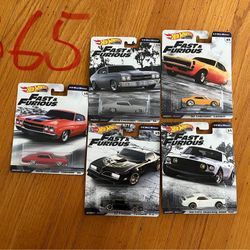 Hot Wheels Premium Fast and Furious 1/4 Mile Muscle Complete Set Of 5