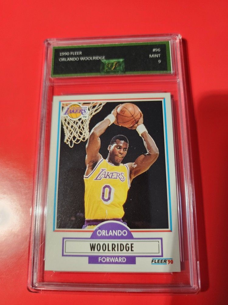 1990-91 Fleer #96 ORLANDO WOOLRIDGE Los Angeles Lakers EJE MINT 9
