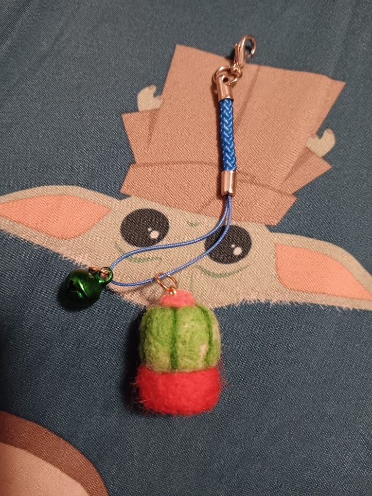Handmade Needle Felt Cactus Keychain