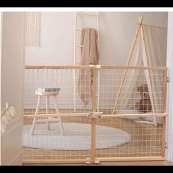 Toddlers by North States - Extra-Wide Wire Mesh Wooden Baby Gate or Pet Gate: Pressure Mounted