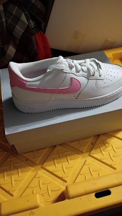 Nike Air Force 1 White Pink Swoosh Sneakers