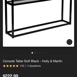 Console Table Soft Black - Holly & Martin