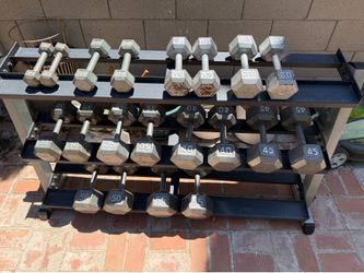 5-55lb dumbbell set with heavy duty body solid rack