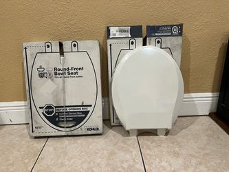 2 NEW KOHLER Round-Front Bowl Seat..SEAT DIMENSIONS 16 5/8x14 3/16…WHITE…$55