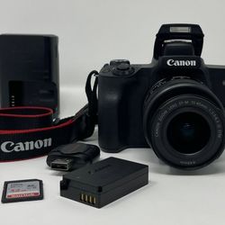 Canon EOS M50 Mirrorless Camera + 15-45mm Lens (Like New)