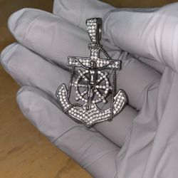 Jesus Anchor Pendant Silver 