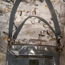 Authentic Coach Poppy Metallic Shimmer Leather Handbag 