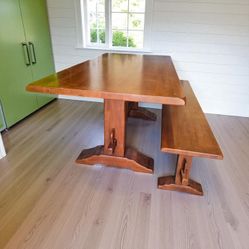 Pier One Solid Wood Dining Table And Bench