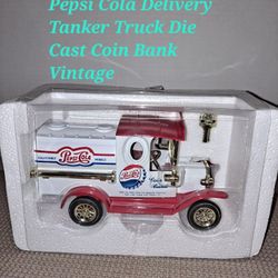 Golden Wheel 1925 Pepsi Cola Delivery Tanker Truck Die Cast Coin Bank Vintage-$25.00