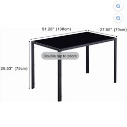 Black Glass Dining Room Table 