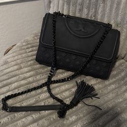Tori Burch FLEMING SOFT MATTE ZIP CONTINENTAL SHOULDER BAG AND  WALLET