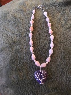 Amesthyst stone handmade necklace - 9 in length