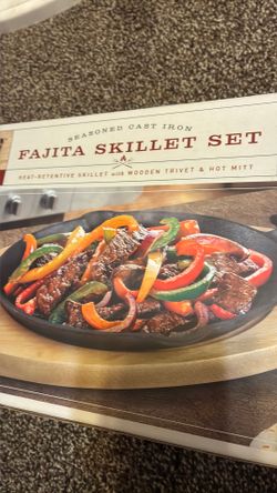 Fajita Skillet Set Cast Iron