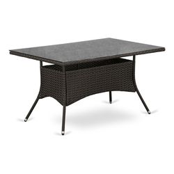 patio table east west furniture valencia metal and wicker  in dark brown