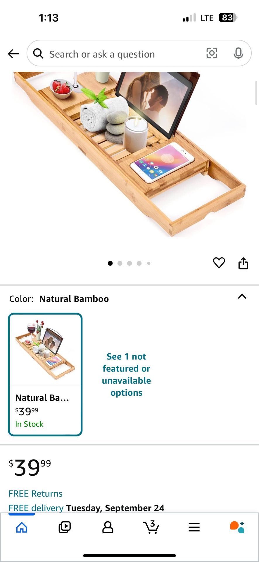 Bamboo Bathtub Tray