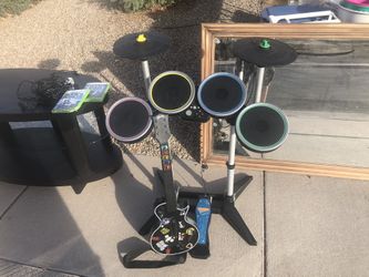 Rock Band Drum set(wireless) , And Guitar , Accessories ! XBox 360