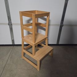 Wooden Toddler Learning Tower / Kitchen Helper Stool Step Stool