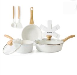 Pans Set, 10Pcs Healthy Non Stick Cookware Set with Pots