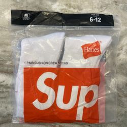 White Supreme Socks