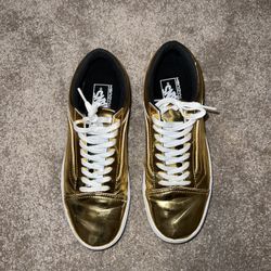Mens Size 10 Gold Chrome Vans Shoes