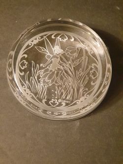 Tinkerbell Etched Crystal Paperweight - Disney Arribas Brothers Best Guest