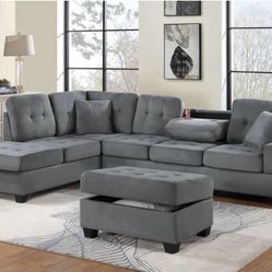 Sectional Sofa With Ottoman And Cupholders