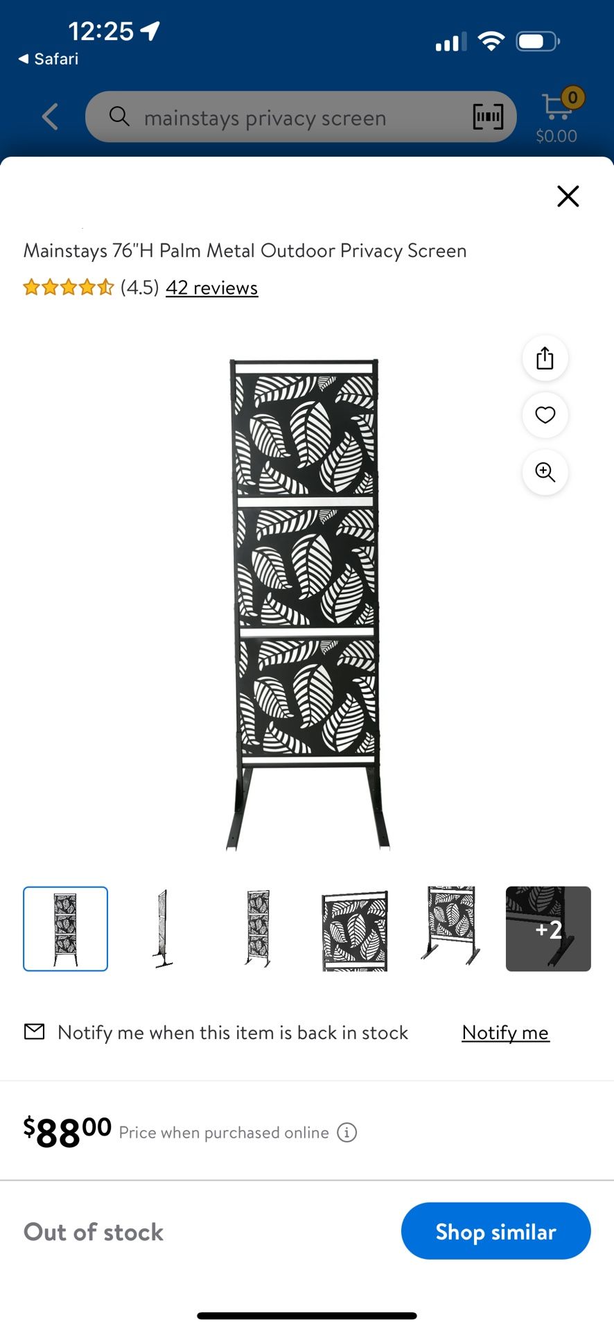 Mainstays Privacy Screens (Set Of 2)