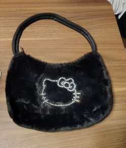 Forever 21 x Hello Kitty Cat Black Faux Fur Purse