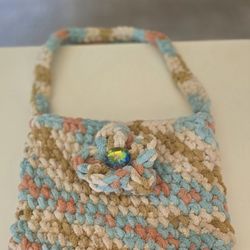 New Handmade Crochet cute Purse with zipper