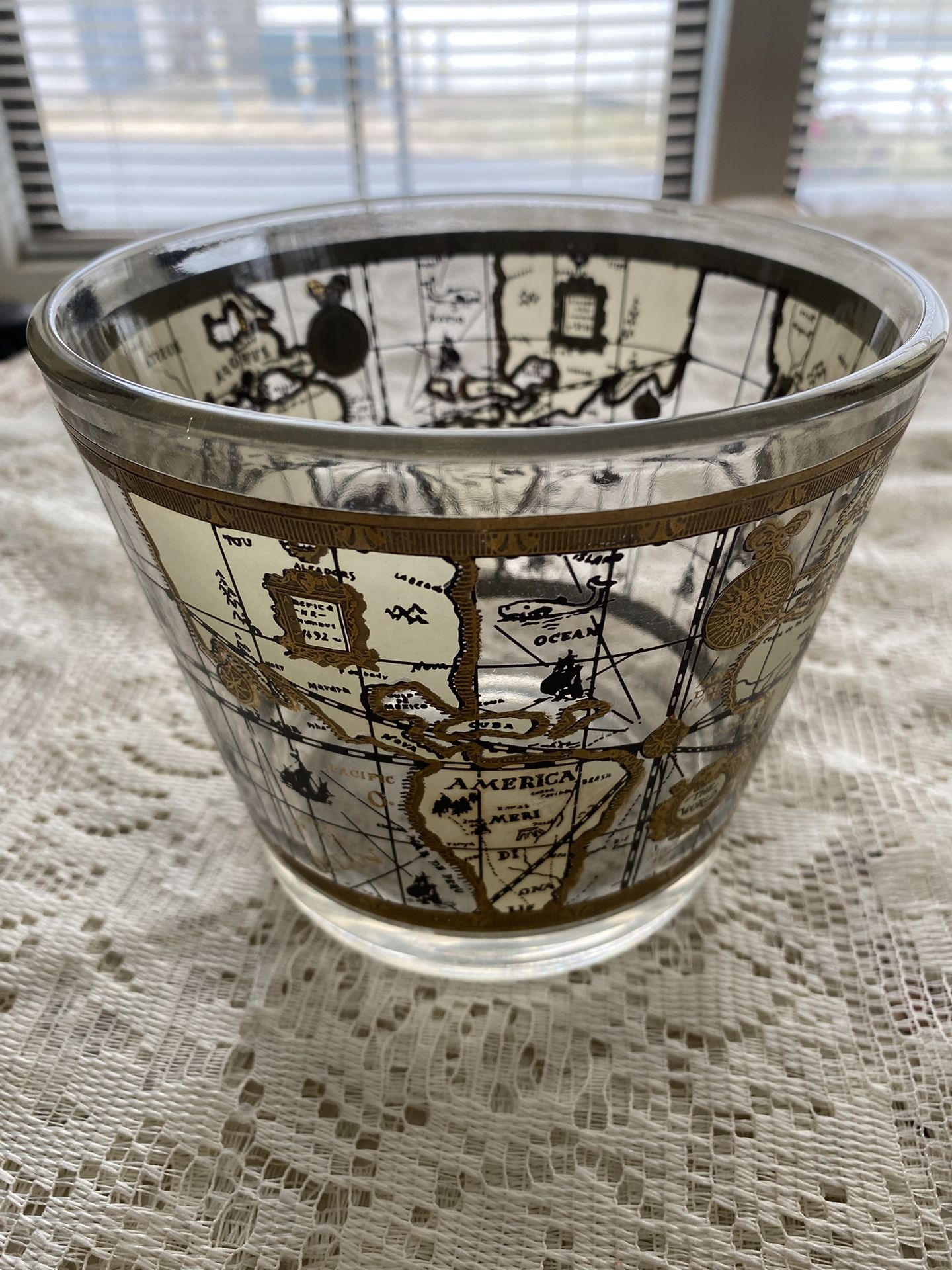 Vintage World Globe Ice Bucket