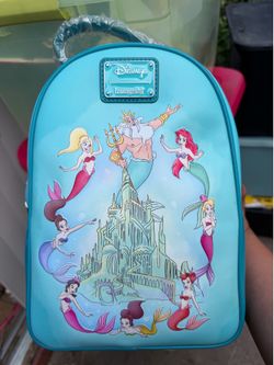 Loungefly Disney The Little Mermaid King Triton & Sisters Mini Backpack – NWT