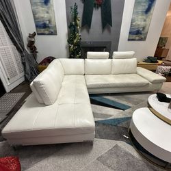 White Leather Sofa