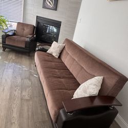 Convertible Sofa Bed with Storage – Excellent Condition ,3 Seat Sofa And 1 Set Sofa