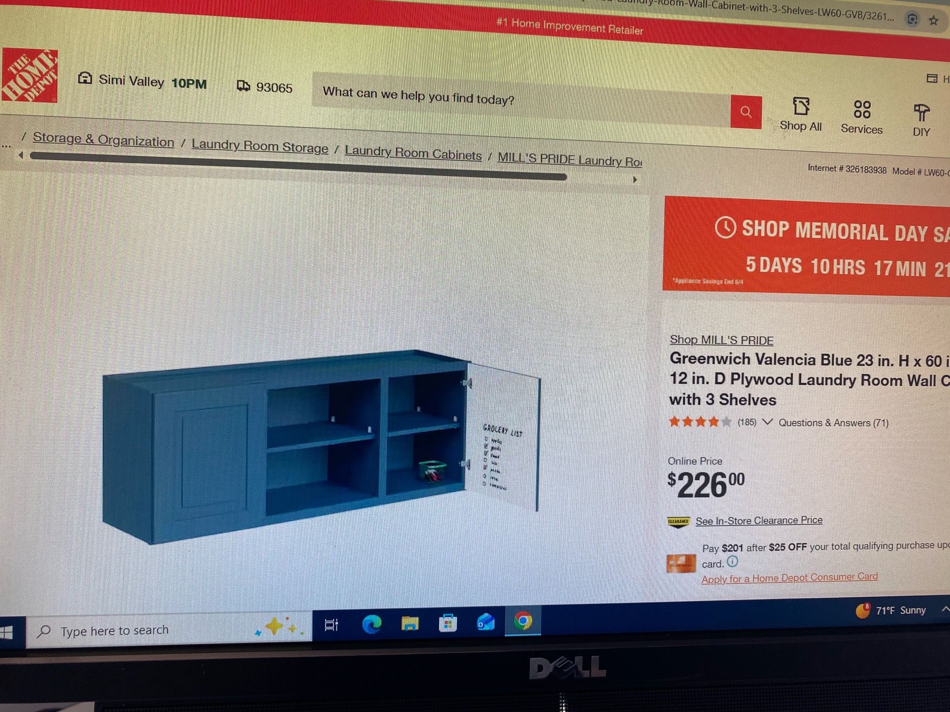 Brand new Laundry cabinet.
