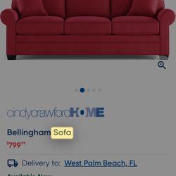 Cindy Crawford Home Red Sofa