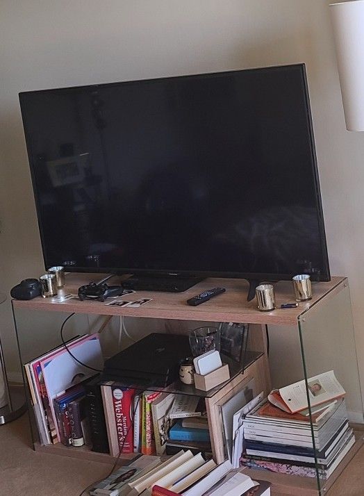 Glass and Wood TV Stand