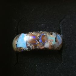Brand New Decazi Ring Size 8 Australia Opal, Glow Stones (Glows in the Dark),  Tungsten Band