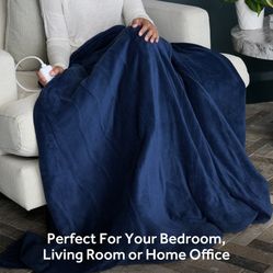 Sunbeam Oversized Throw Poseidon Microplush, 4 Heat Settings, 4-Hour Auto Shut-Off, Electric Heated Blanket, 60" x 80"