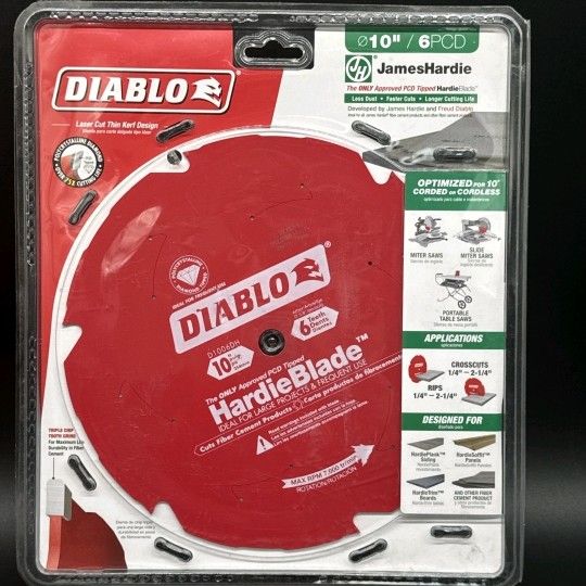 DIABLO
10in. x 6-Teeth Hardie Blade