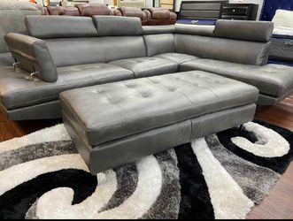 SLEEK AND STYLISH MODERN SOFA WITH OTTOMAN!!! 🔥JUST $50 GETS IT DELIVERED TONIGHT!!!🚚 90 DAYS TO PAY WITH NO INTEREST!!!