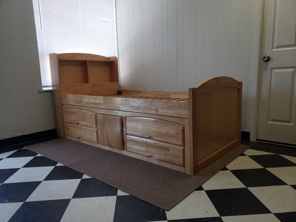 Twin size captain's bed frame - optional free DELIVERY available almost anywhere - please see all photos and read everything 🙂