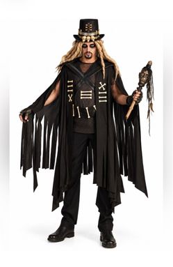 NWT Forum Novelties Men's Voodoo Charmer Halloween Costume Black Size: One Size