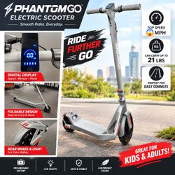 Phantom Go Electric Scooter Max Speed 22Mph - Perfect For Daily Commute