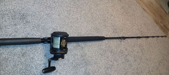 Shimano Triton Beastmaster Graphite 2 speed 20/50 Black deep sea fishing recon New custom made  black color new foam grip strong 6' Star rod