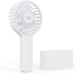 Brandnew Portable Handheld Fan, 90° Automatic Rotating Mini Desk Fan, 2000mAh USB Rechargeable Battery Operated Fan, 3 Speeds Personal Fan with Rotati