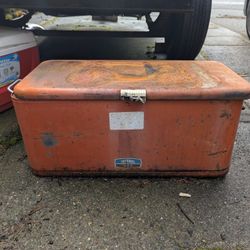 Vintage Thermos Orange Metal BBQ Grill