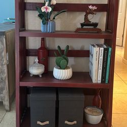  stylish red wooden shelf
